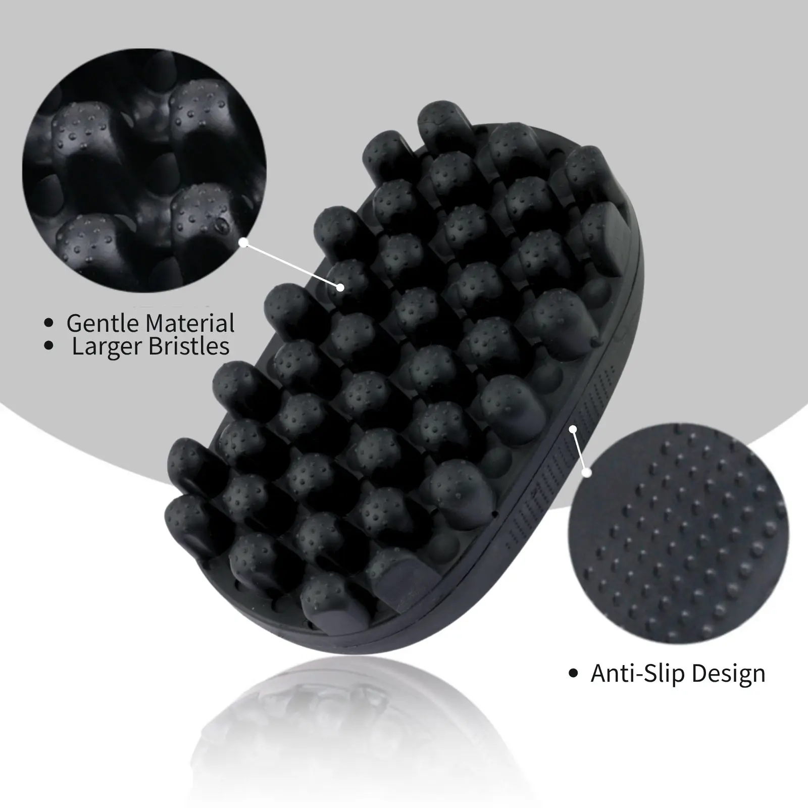 Afro Pick Comb - NUEVO Cepillo Antideslizante de Goma para