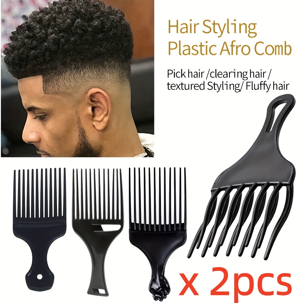 Afro Pick Comb - Paquete de 2 peines profesionales para
