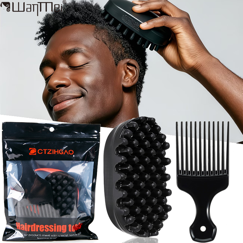 Afro Pick Comb - Cepillo de silicona mágico para cabello